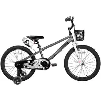 Bolt Kinderfahrrad 51 cm – 8–12 Jahre – mit leuchtenden Stützrädern & DIY Stickern – Grau