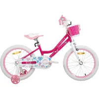 Bolt Kinderfahrrad Mädchen 18 Zoll (45 cm) – Mit Stützrädern, Korb, Handbremse & Ständer – Rosa