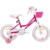 Bolt Kinderfahrrad Mädchen 16 Zoll (40 cm) – Mit Stützrädern, Korb, Handbremse & Ständer – Rosa