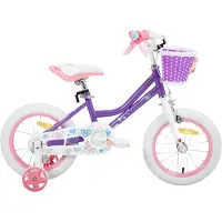 Bolt Mädchenfahrrad – Für Kleinkinder und Kinder von 2–9 Jahren – Mit Stützrädern, Korb, Handbremse & Ständer – 41 cm – Lila