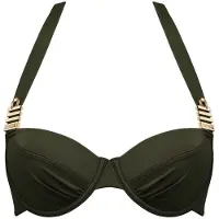 Marlies Dekkers Royal Navy Seaweed Green Plunge Balcony Bikini Top Größe: 80B | Bikinis Outlet | Damen | Blau