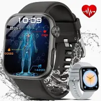 Sanorum Smartwatch Damen Herren EKG+PPG/Blutdruck/SpO/BMI-Überwachung(1,97 Zoll), 2026 NEW Fitnessuhr mit Herzfrequenz-/SpO2-/Schlafüberwachungsfunktion