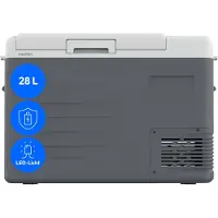 Medion mobile elektrische Kompressor Kühlbox (28L Kapazität, elektrisch, Mini Kühlschrank & Gefrierbox, 12V 24V 230V, KFZ Adapter, für Auto LKW Wohnwagen Camping Boot Garten Festival, MD370027)
