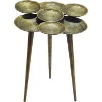 FineBuy Beistelltisch Aluminium 46cm Couchtisch Gold Alu Wohnzimmertisch Metall Tisch