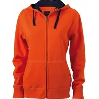 James & nicholson Damen Lifestyle Kapuzen Sweatjacke JN962 dark orange/navy S