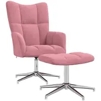 vidaXL Relaxsessel mit Hocker Rosa Samt