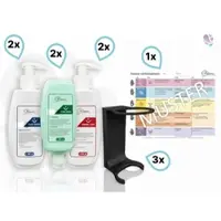 Blanc HYGIENIC Hautschutzprogramm KOMPLETT-SET Mini-Fix, 6x300 ml Flaschen + Wandhalterungen + Hautschutzplan