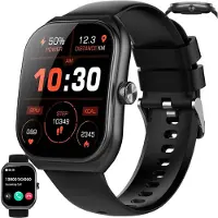 SGDDFIT mit gebogenem Bildschirm für Herren mit Telefonfunktion, HD-Sportuhr mit Bluetooth-Anrufen, Fitnessuhr, Herzfrequenzmesser, Schlafmonitor