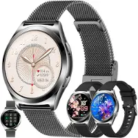 SGDDFIT Damen Smartwatch 1.27 Zoll HD Display Telefonfunktion Fitness Uhr Bluetooth Anrufe IP68 Wasserdicht Herzfrequenz Schlafmonitor Schrittzähler