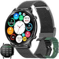 SGDDFIT mit Telefonfunktion, HD Voll Touchscreen Armbanduhr, Bluetooth Anruf, IP67 Fitness