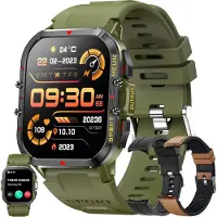 SGDDFIT Herren Smartwatch mit Telefonfunktion, 1,81 Zoll Touchscreen wasserdicht Blutdruckmessgerät, Herzfrequenz, Schrittzähler, 123 Sportmodi iOS Android