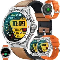 SGDDFIT Herren Smartwatch 1,43 Zoll AMOLED mit Telefonfunktion, Sportuhr mit Bluetooth-Anrufen, IP68 wasserdicht, 123 Sportmodi, SpO2,Herzfrequenz,Android IOS