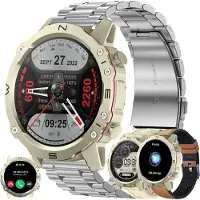 ZPIMY Herren Smartwatch mit Telefonfunktion, 1,52 Zoll AMOLED Touchscreen Tracker 100+ Sportmodi Aktivitätstracker Schlafmonitor Schrittzähler Android iOS