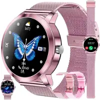 ZPIMY Damen Smartwatch mit Telefonfunktion, 1,09 Zoll Touchscreen 123 Sportarten|SpO2|Menstruationszyklus|Herzfrequenzmesser|Schlafmonitor für Android iOS