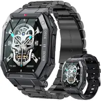 ZPIMY Smartwatch Herren 1.85 Zoll AMOLED Fitness Uhr mit Bluetooth Telefonfunktion 100 Sportmodi Herzfrequenz SpO2 Schrittzähler 5ATM Wasserdicht