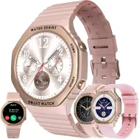 ZPIMY Damen-Smartwatch mit Telefonfunktion, 1,32-Zoll-Bildschirm, 123 Sportmodi,Aktivitätstracker 5ATM mit Schlafüberwachung,Schrittzähler für Android iOS