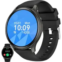 ZPIMY Fur Herren Damen mit Telefonfunktion, 5ATM wasserdichte Fitnessuhr Taschenlampe Schrittzähler Herzfrequenz, SpO2, Sportuhr Aktivitätstracker
