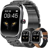 SGDDFIT Smartwatch Herren 2.01 Inch AMOLED Ultrathin Uhr mit Telefonfunktion Fitnessuhr mit Schlafmonitor Herzfrequenz Blutdruck 130 Sportmodi 5ATM