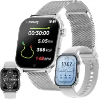 SGDDFIT Hochwertige GPS-Smartwatch mit Anruffunktion, 2,01" AMOLED Display, 100+ Sportmodi, Gesundheits-Tracking & 5ATM Schutz