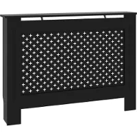 vidaXL Heizkörperverkleidung Schwarz 112x19x81,5 cm MDF