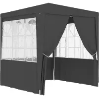 The Living Store Profi-Partyzelt mit Seitenwänden 2,5×2,5m Anthrazit 90 g/m²
