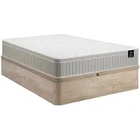 Vente-unique Set 140 x 190 cm Bettkasten hellnatur + Schaum- und Gelmatratze mit Memory-Effekt 7 Zonen 22 cm Höhe - SOMIRA von YSMÉE