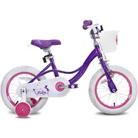 Bolt Kinderfahrrad 36 cm – Mädchen Fahrrad 3–9 Jahre – Mit Stützrädern, Handbremse & Korb – Lila