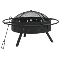 vidaXL Feuerschale mit Schürhaken 70 cm XXL Stahl