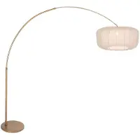 Steinhauer Bogenlampe Sparkled Light, bronze / altmessing, für Wohn- / Esszimmer, Metall, Modern, Stehlampe