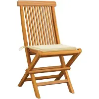 vidaXL Gartenstühle mit Cremeweißen Kissen 6 Stk. Massivholz Teak - Gartenstühle