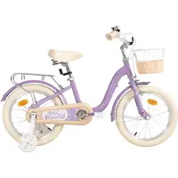 Bolt Kinderfahrrad 40 cm – mit Stützrädern, Fahrradkorb & Gepäckträger – Für Kinder 3–10 Jahre – Lila