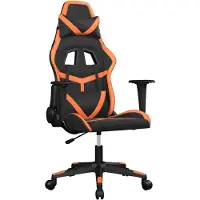 vidaXL Gaming-Stuhl mit Massagefunktion Schwarz und Orange Kunstleder