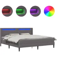 vidaXL Bettgestell mit Matratze Grau 180 x 200 cm Kunstleder