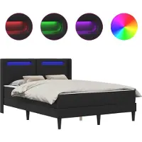 vidaXL Bettgestell mit Matratze Schwarz 140 x 200 cm Kunstleder