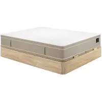 Vente-unique Bett-Set 180 x 200 cm, Bettkasten naturhell + Hybridmatratze mit 7-Zonen-Taschenfedern und Gel-Schaum, Höhe 28 cm - CIREVA von YSMÉE