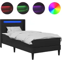 vidaXL Bettgestell mit Matratze Schwarz 100 x 200 cm Kunstleder