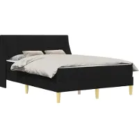 vidaXL Bettgestell mit Matratze Schwarz 160 x 200 cm Polyester