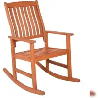 DELUKE Outdoor-Schaukelstuhl CEDRIC Natur Eukalyptus Gartenstuhl Relaxsessel Garten Balkon Outdoor