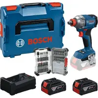 Bosch Werkzeug-Set: GDX 18V-285 + 2x GBA 5.0Ah + GAL + 31-tlg. Bit-Set in L-BOXX
