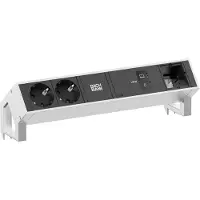 Bachmann Desk2 2Xcee7/3 1Xusb C/C 100W, 1Xcm 1,0M Inox