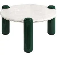 Vente-unique Couchtisch aus Marmor und MDF – Beige und Grün – NARODI
