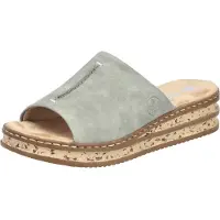 Rieker Damenschuhe Sandalen Bequem Pantolette Grün Freizeit