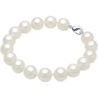 Rafaela Donata Perlen-Armband Sterling Silber Muschelkernperle in weiß | Gr.: 21 cm
