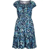 Apricot Druckkleid "Smokkleid" 1 tlg. mit Ikatmuster