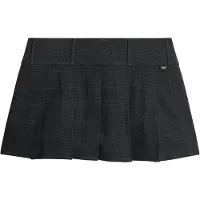 Superdry für Damen. W7210331A Plissierter Minirock mit niedriger Taille grau (L), Lässig, Viskose