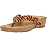 Lazamani Liv Damen Leder-Zehentrenner Brown Größe 40