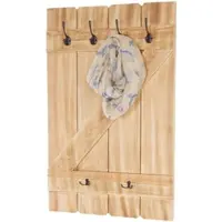 MCW Wandgarderobe -D13, Garderobe Garderobenpaneel, 6 Haken 91x60cm ~ Kiefer