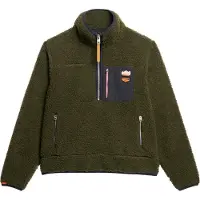 Superdry für Damen. W2012343A Vintage Retro halber Reißverschluss Fleece grün (XL), Lässig, Polyester