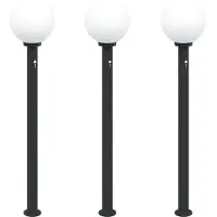 vidaXL Pollerleuchten mit Sensor 3 Stk. 120 cm Schwarz IP44