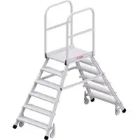 Hymer Podesttreppe fahrbar, beidseitig begehbar, 2x6 Stufen, Standhöhe 1,45 m